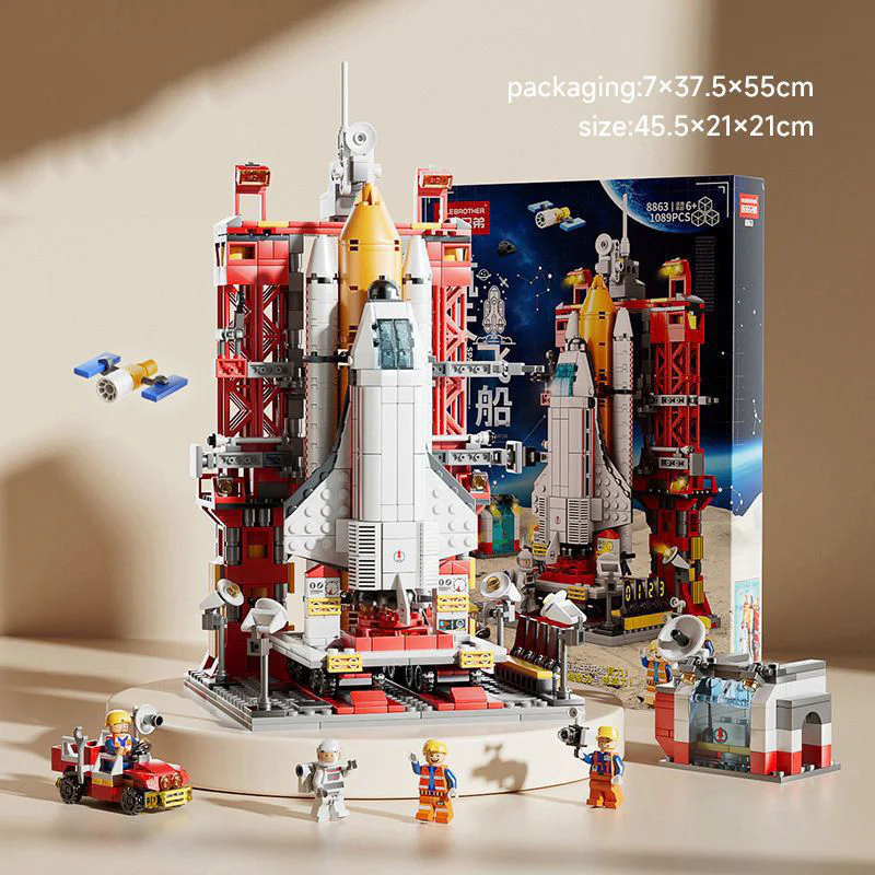 Large 1089pcs 8863 Lego-Compatible Rocket Space Shuttle Launch Center Building Blocks