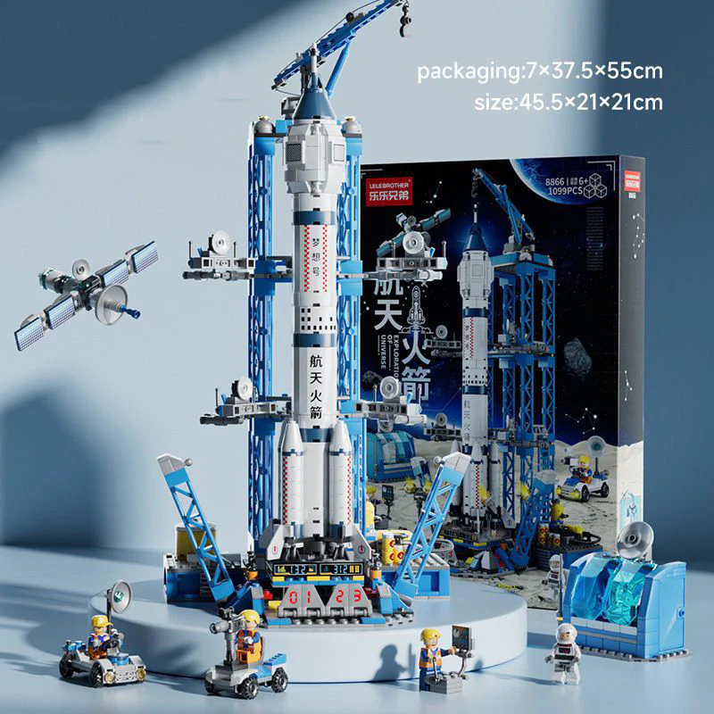 Large 1099pcs 8866 Lego-Compatible Rocket Space Shuttle Launch Center Building Blocks