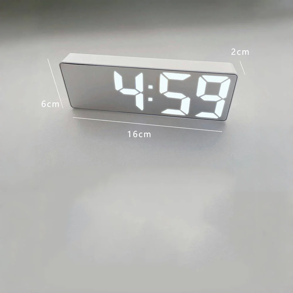 LED Creative Mirror Alarm Clock (Battery & Plug-in) - Image 10