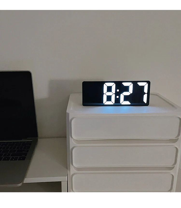 LED Creative Mirror Alarm Clock (Battery & Plug-in) - Image 11