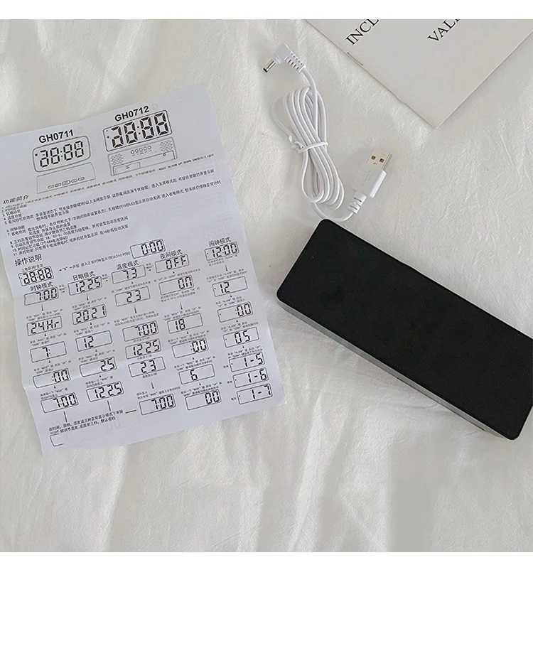 LED Creative Mirror Alarm Clock (Battery & Plug-in) - Image 3