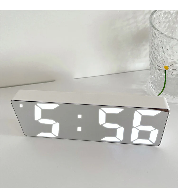 LED Creative Mirror Alarm Clock (Battery & Plug-in) - Image 6