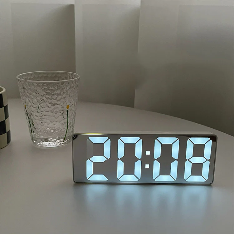 LED Creative Mirror Alarm Clock (Battery & Plug-in) - Image 8