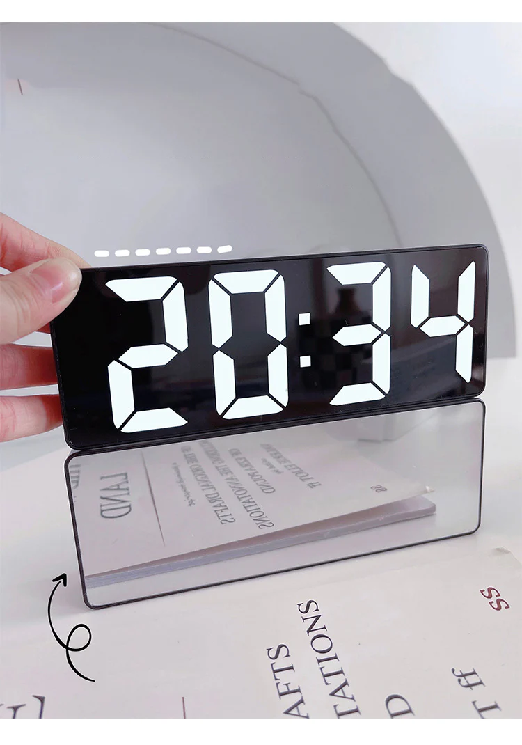 LED Creative Mirror Alarm Clock (Battery & Plug-in) - Image 9