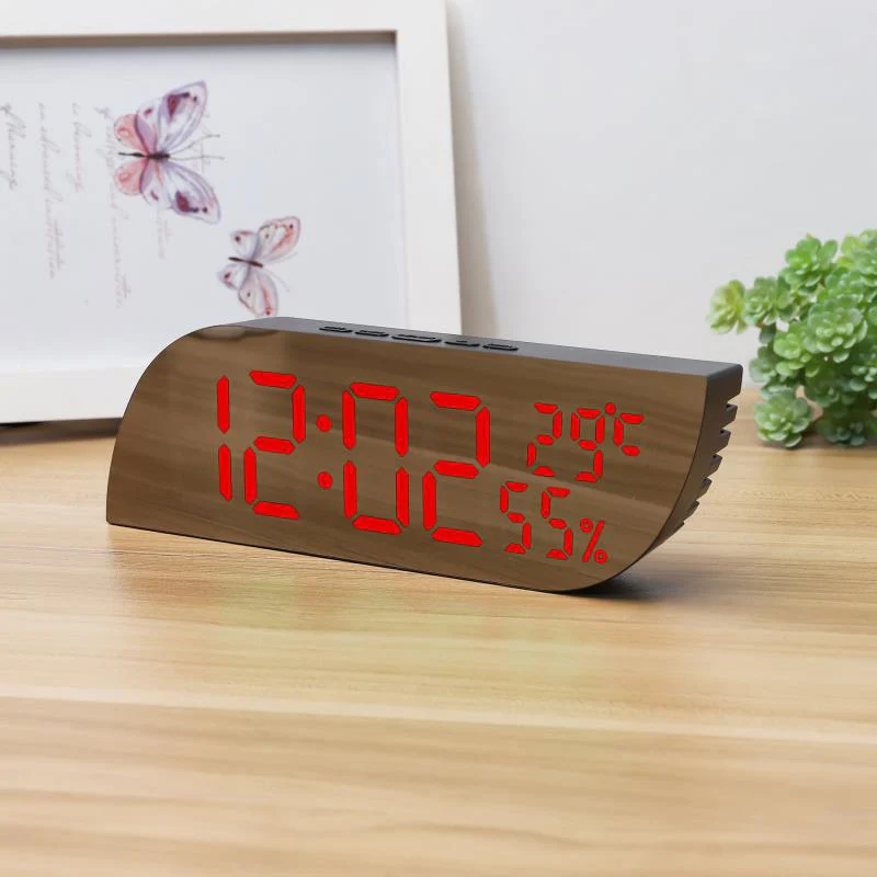 LED Mirror Digital Alarm Clock w/ Temp-Humidity & Date - Image 5