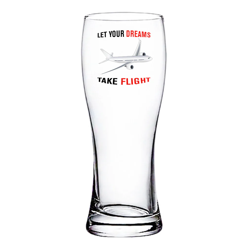 Let Your Dreams Take Flight Designed Pilsner Beer Glasses - Image 2