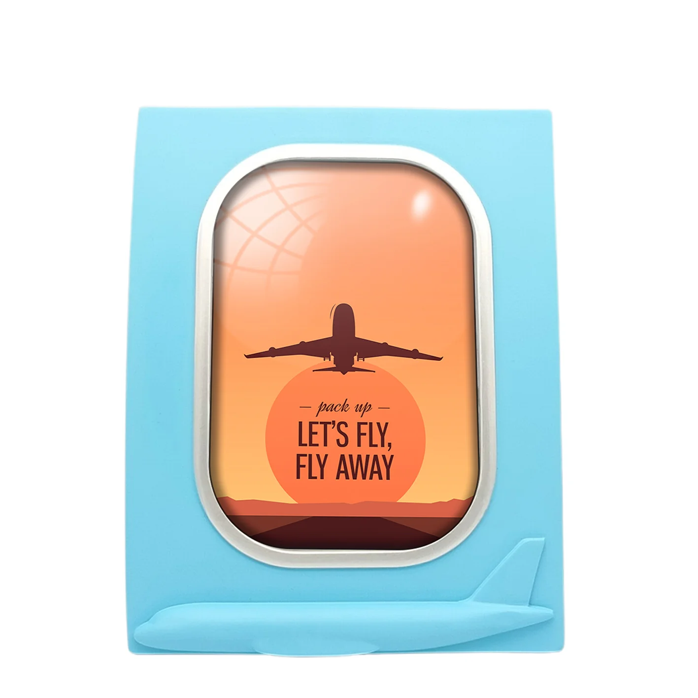 Let's Fly Away Designed Airplane Window Photo Frame