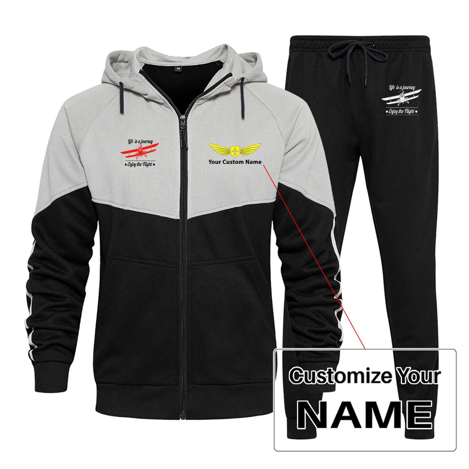 Life is a journey Enjoy the Flight Designed Colourful Z. Hoodies & Sweatpants - Image 2
