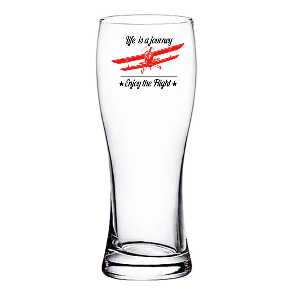 Life is a journey Enjoy the Flight Designed Pilsner Beer Glasses - Image 2