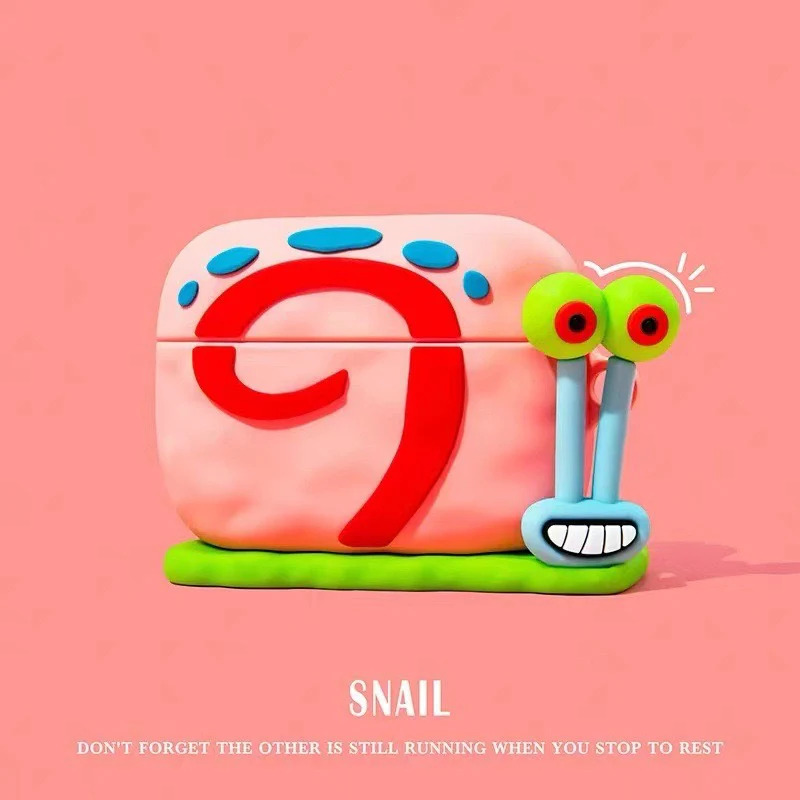 Little snail Designed AirPods Protective Cover: Cute Cartoon Silicone Soft Shell