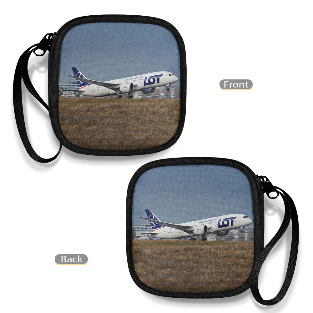 LOT Polish Airlines Boeing 787 Designed Portable Headphone Bag - Image 4