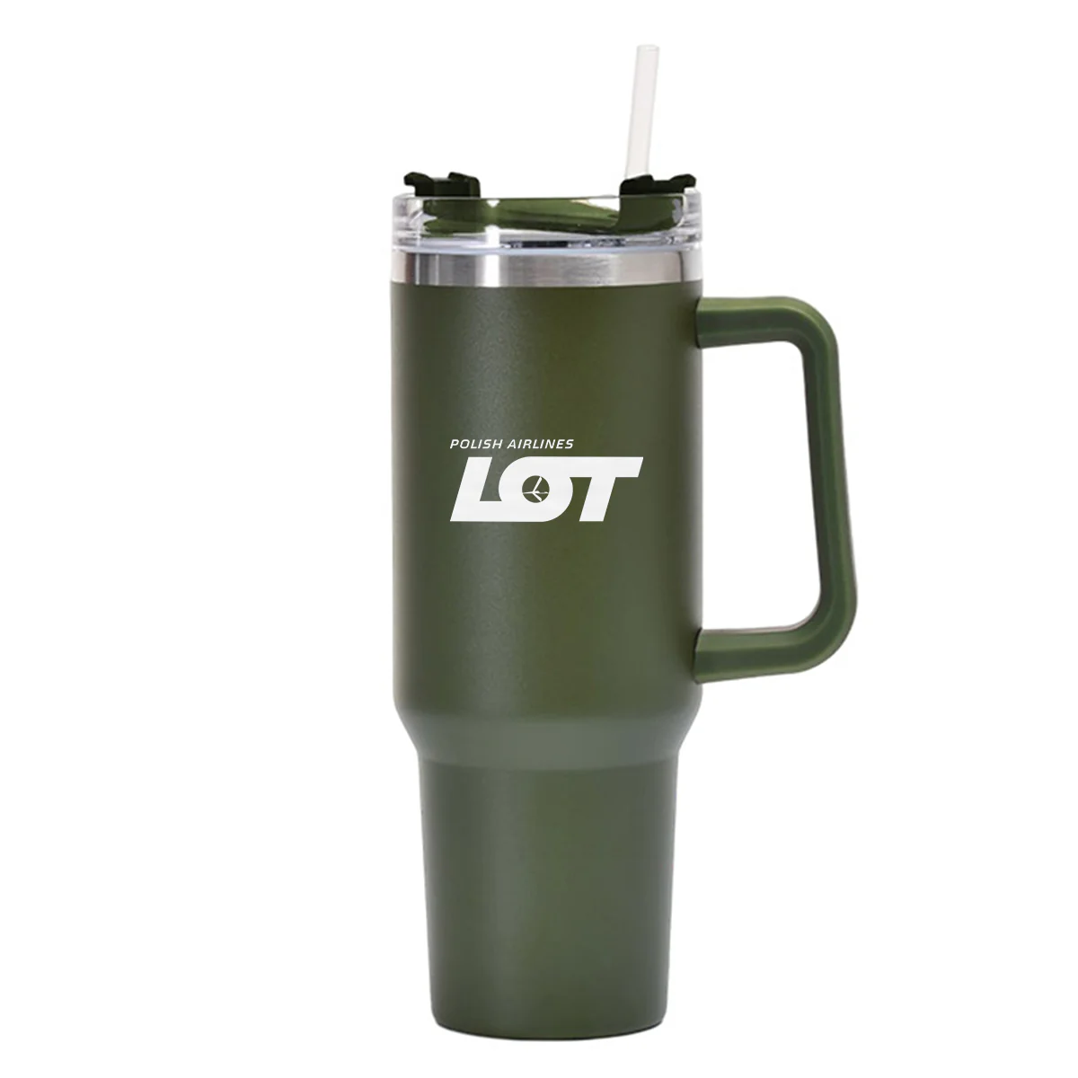 LOT Polish Airlines Designed 40oz Stainless Steel Car Mug With Holder - Image 10