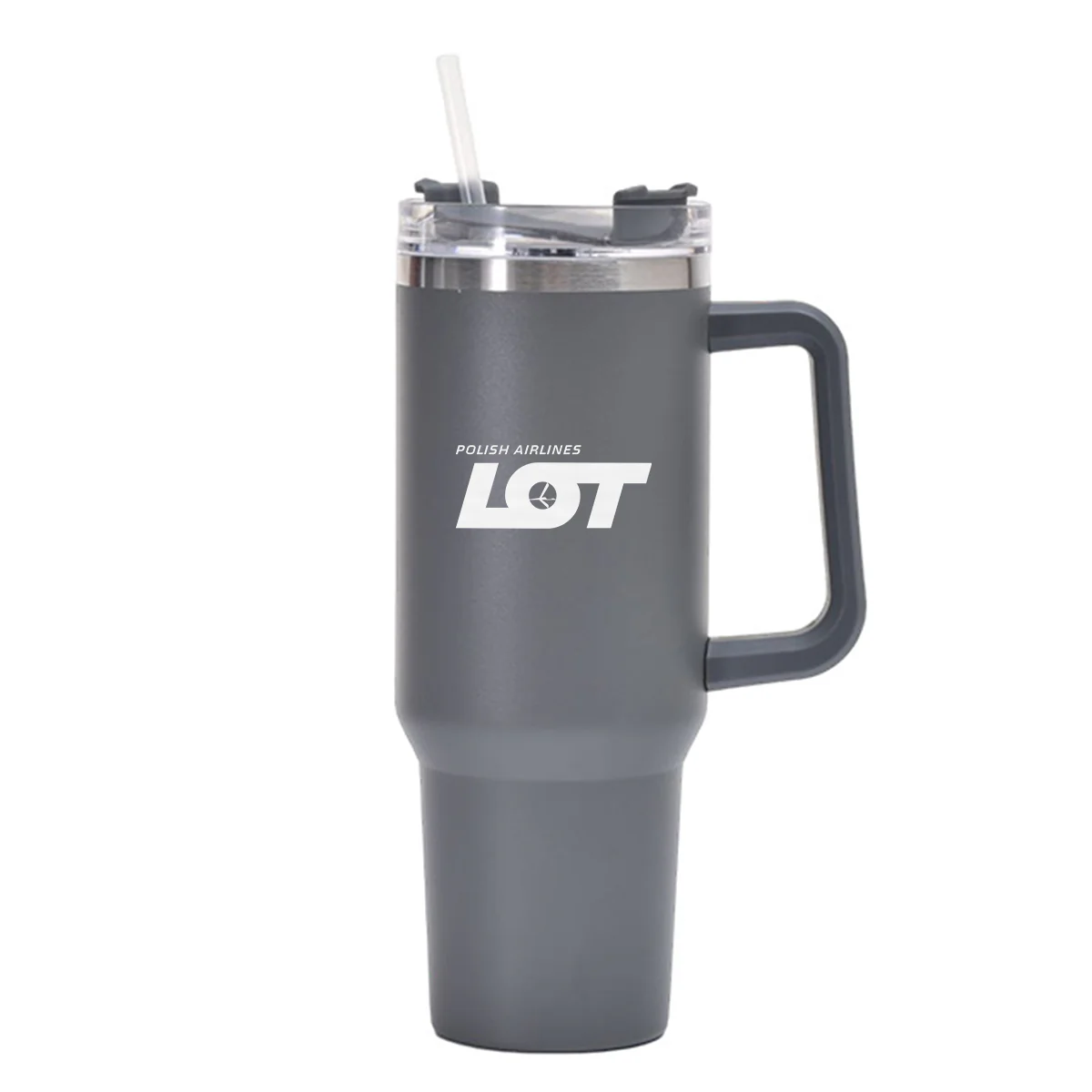 LOT Polish Airlines Designed 40oz Stainless Steel Car Mug With Holder - Image 20