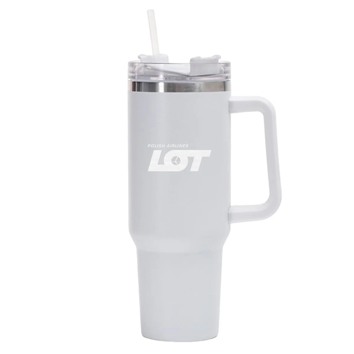 LOT Polish Airlines Designed 40oz Stainless Steel Car Mug With Holder - Image 22