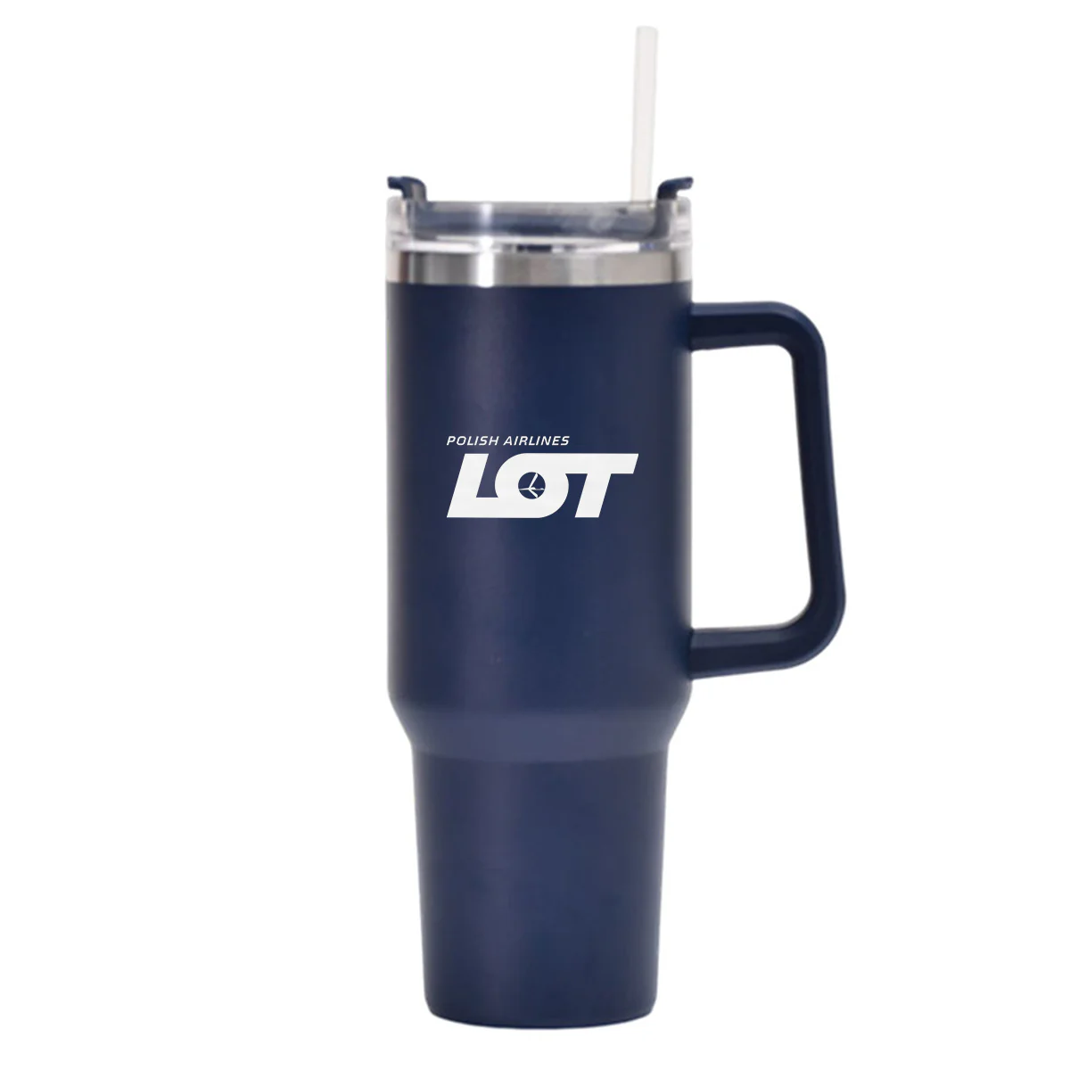 LOT Polish Airlines Designed 40oz Stainless Steel Car Mug With Holder - Image 6