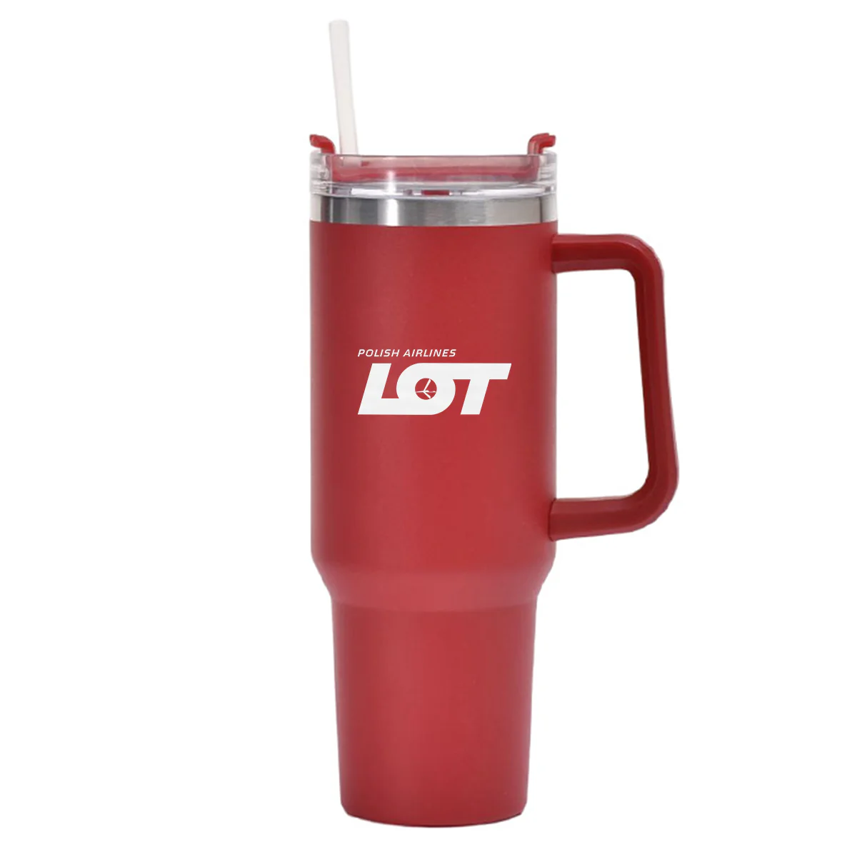 LOT Polish Airlines Designed 40oz Stainless Steel Car Mug With Holder - Image 8