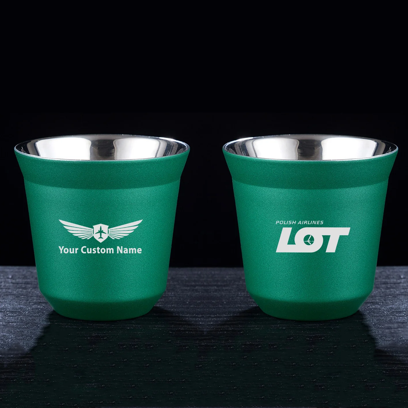 LOT Polish Airlines Designed Double Wall Stainless Steel Coffee Mugs - Image 13