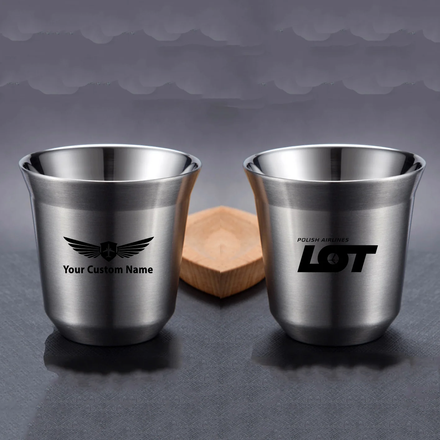 LOT Polish Airlines Designed Double Wall Stainless Steel Coffee Mugs - Image 15