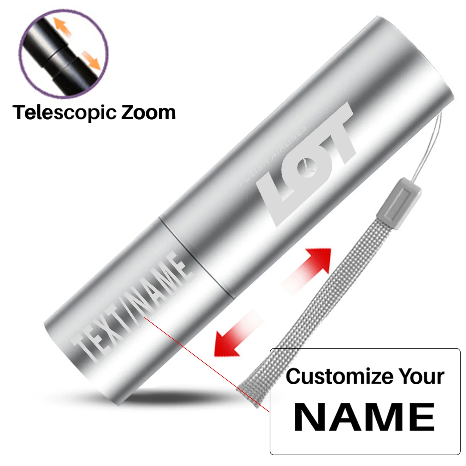 LOT Polish Airlines Designed Mini LED Emergency Flashlight - Image 3