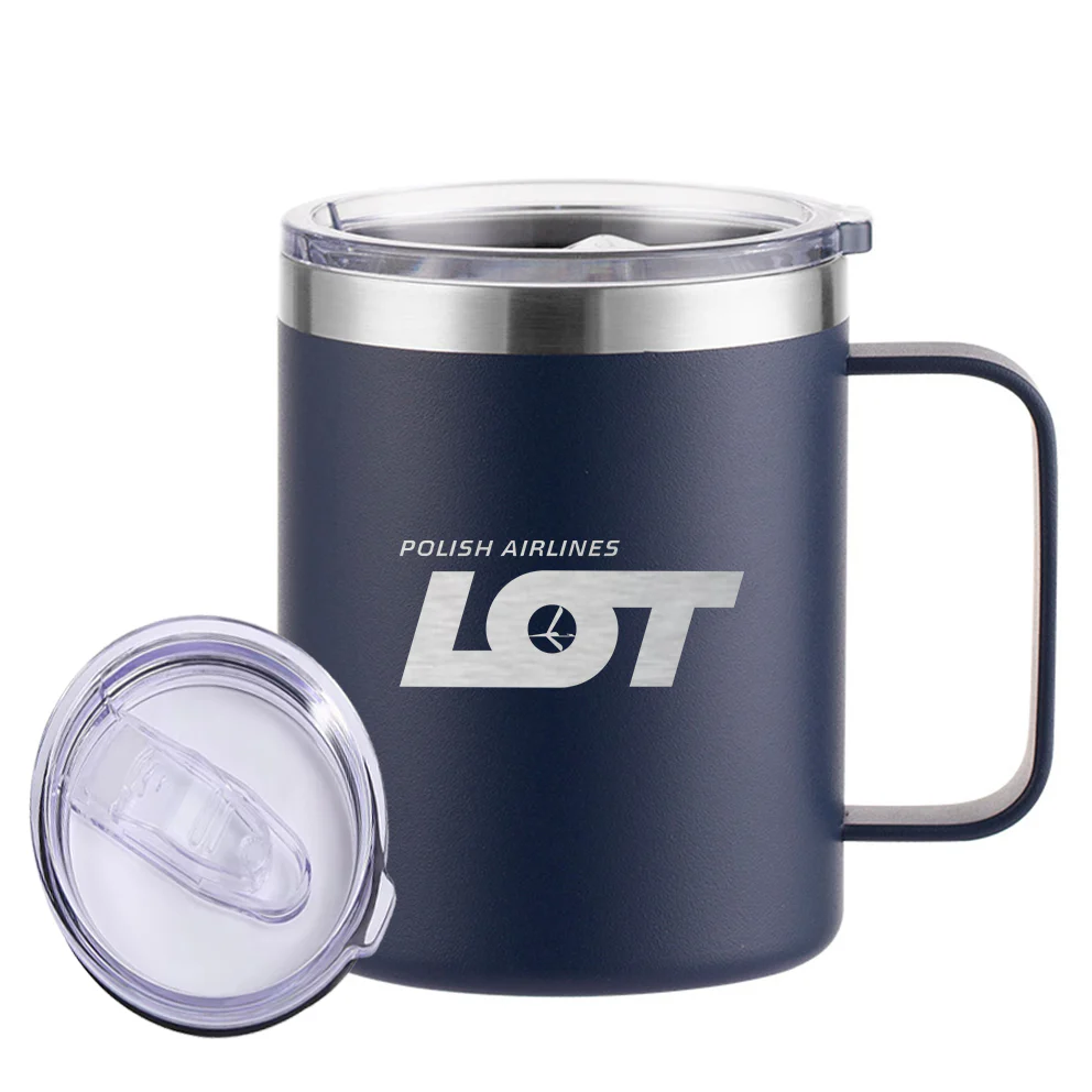 LOT Polish Airlines Designed Stainless Steel Laser Engraved Mugs - Image 4