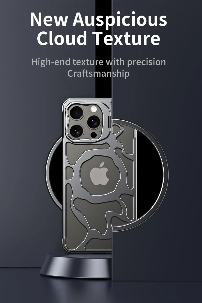 Magnetic Metal Invisible Bracket Phone Case For iPhone Aluminum Removable Heat Dissipation Armor Shockproof - Image 12