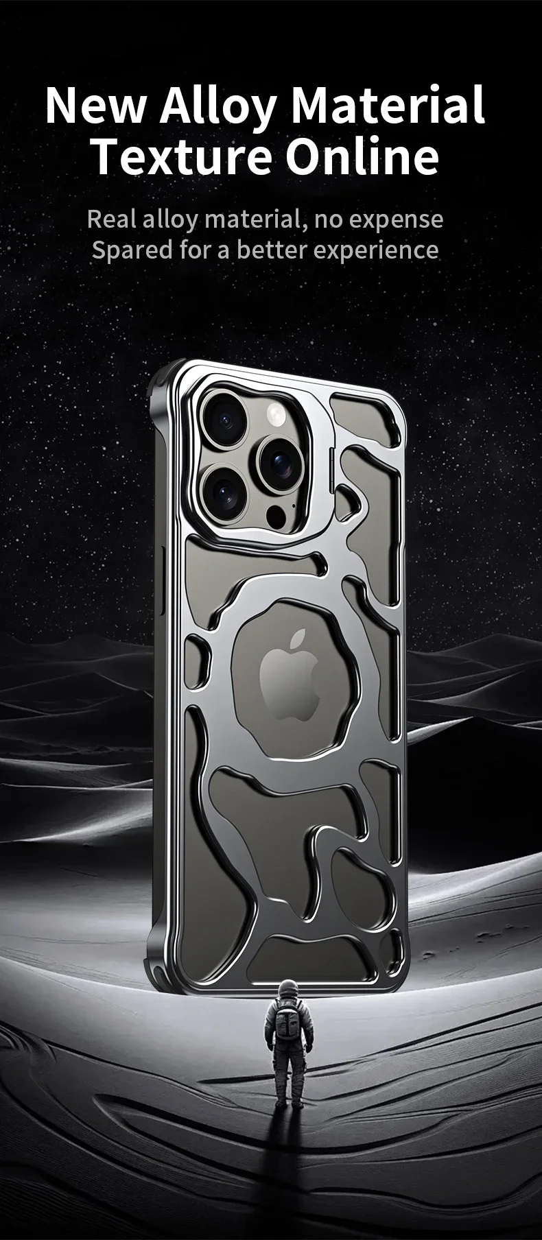 Magnetic Metal Invisible Bracket Phone Case For iPhone Aluminum Removable Heat Dissipation Armor Shockproof - Image 4
