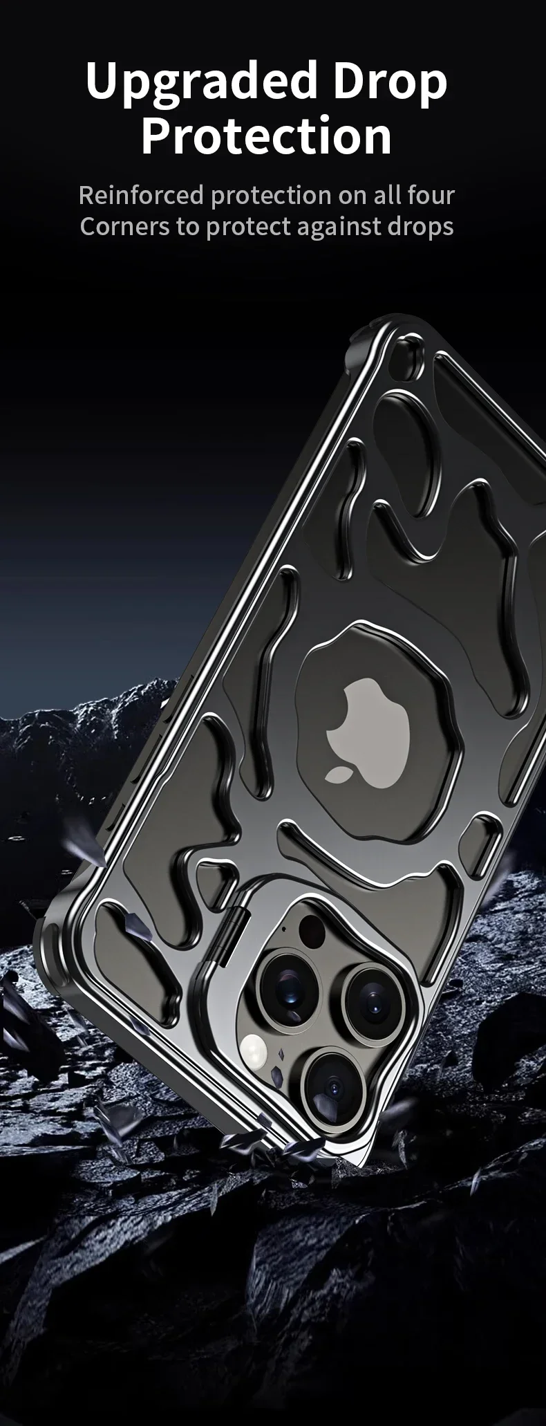 Magnetic Metal Invisible Bracket Phone Case For iPhone Aluminum Removable Heat Dissipation Armor Shockproof - Image 9