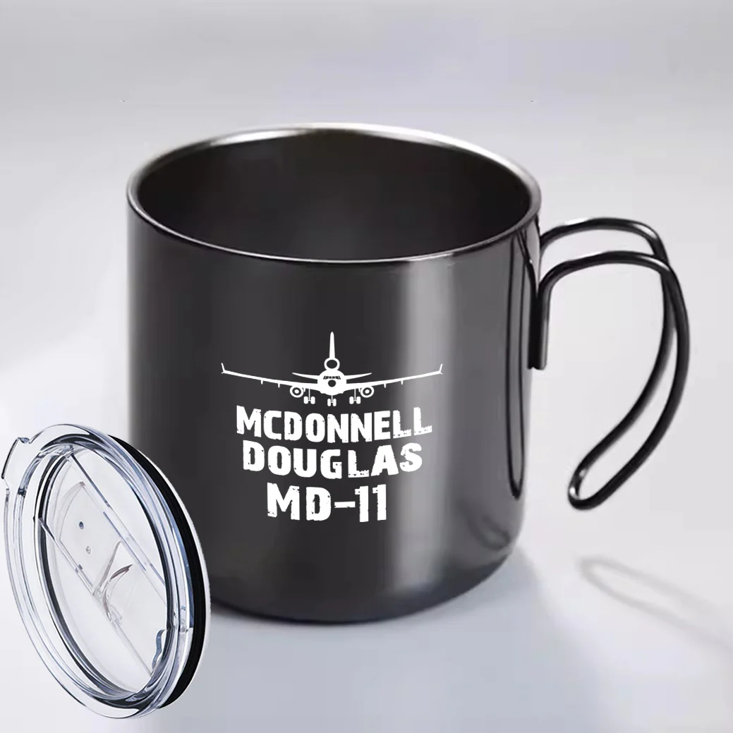 McDonnell Douglas MD-11 & Plane Designed Stainless Steel Portable Mugs - Image 4