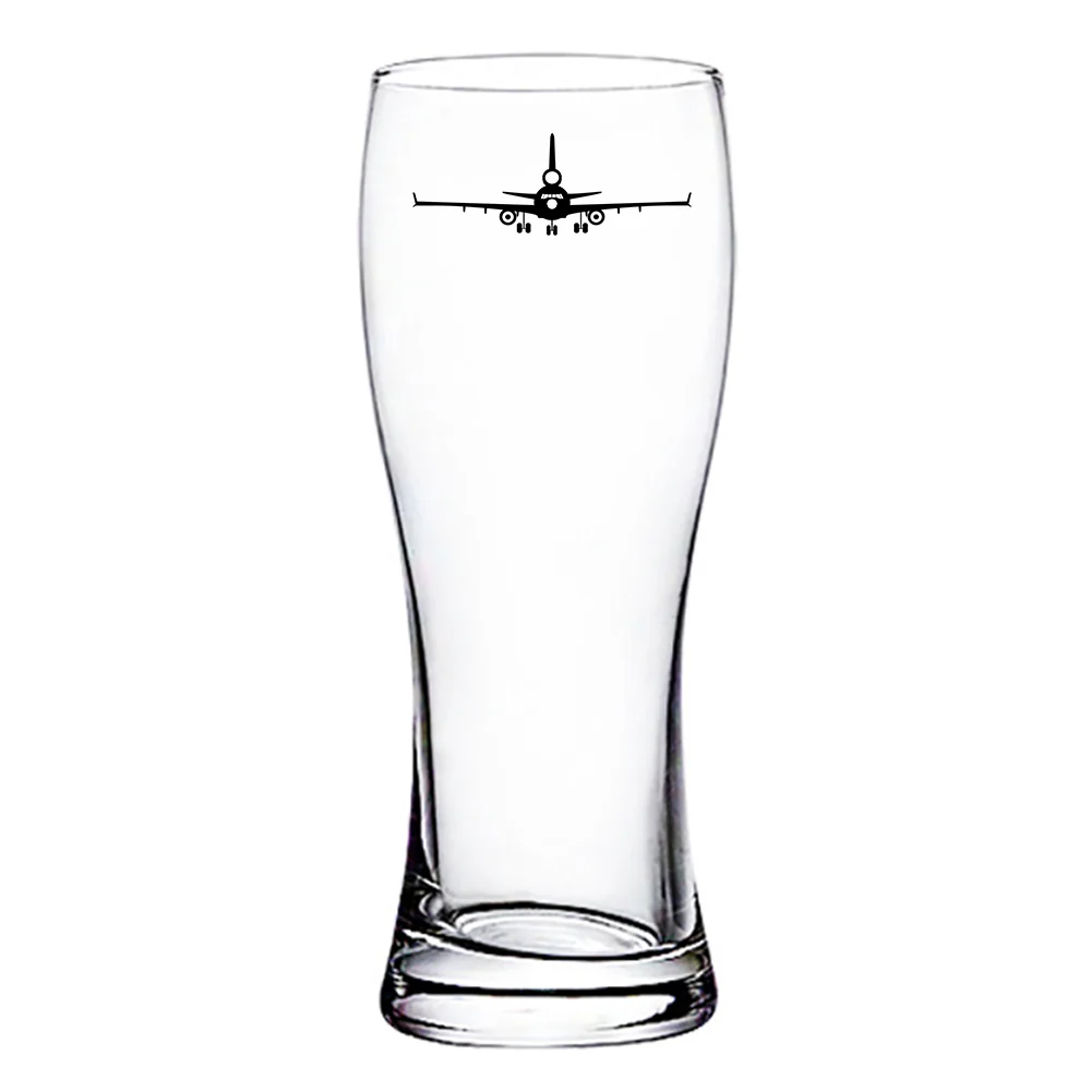 McDonnell Douglas MD-11 Silhouette Plane Designed Pilsner Beer Glasses - Image 2