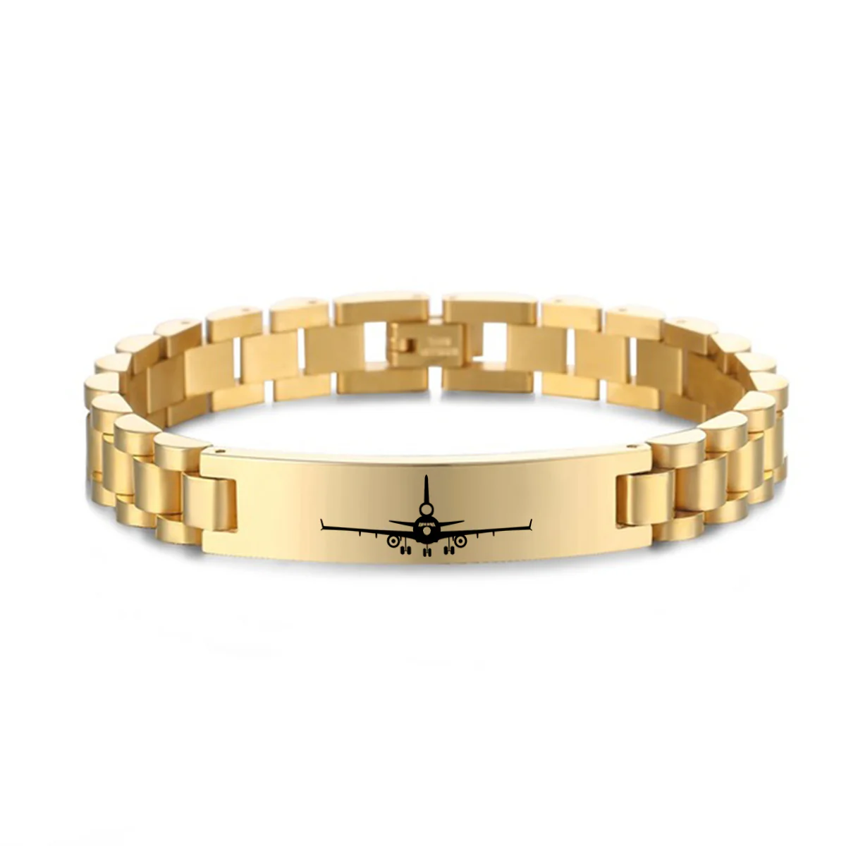 McDonnell Douglas MD-11 Silhouette Plane Designed Stainless Steel Chain Bracelets - Image 4