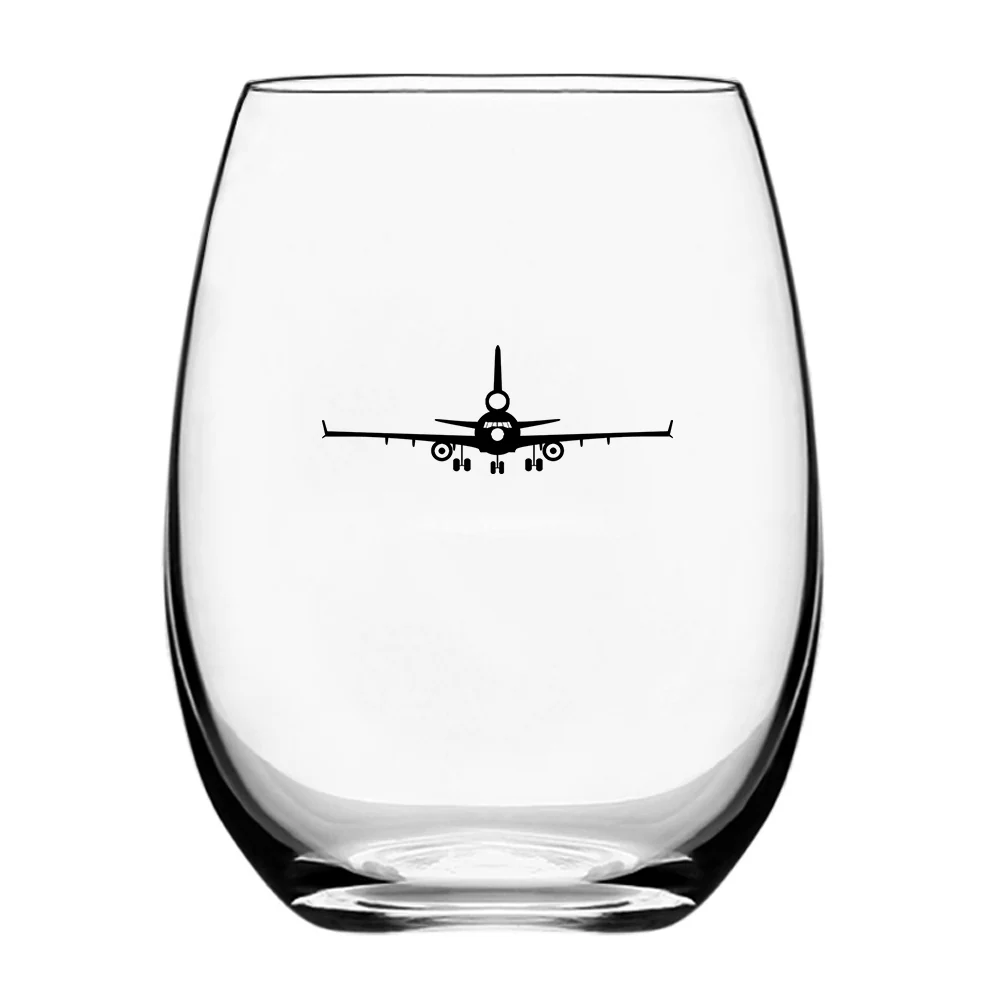 McDonnell Douglas MD-11 Silhouette Plane Designed Water & Drink Glasses - Image 2