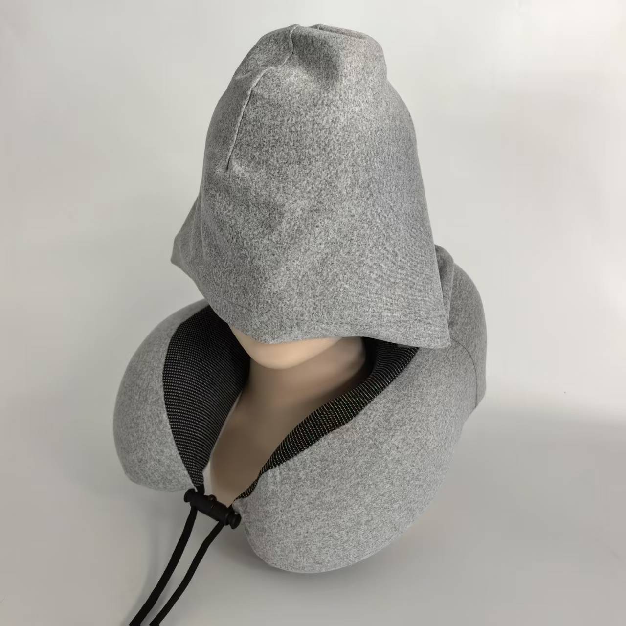 Memory Foam Hooded U-Shaped Travel Pillow: Portable Neck Support for Multiple Scenes - Image 2
