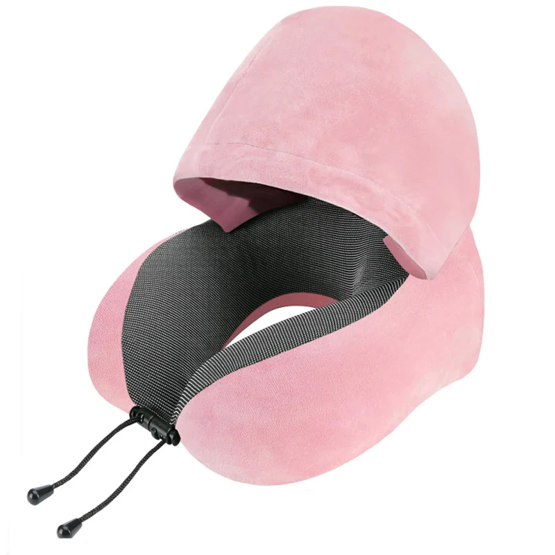 Memory Foam Hooded U-Shaped Travel Pillow: Portable Neck Support for Multiple Scenes - Image 5