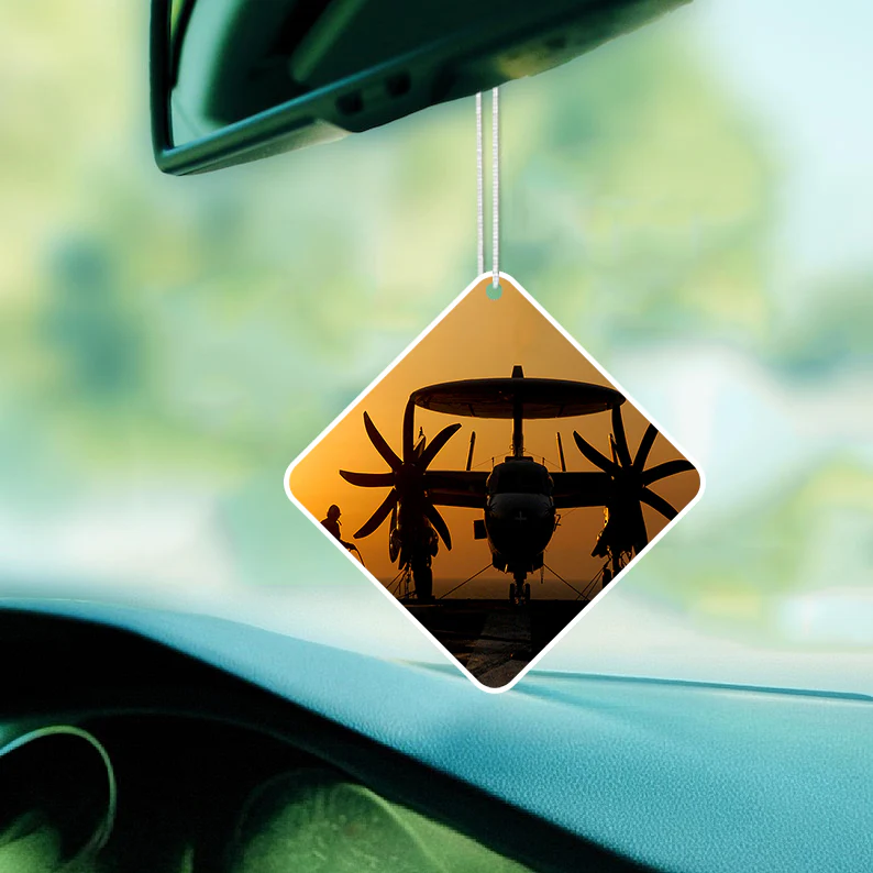 Military Plane at Sunset Designed Car Air Fresheners