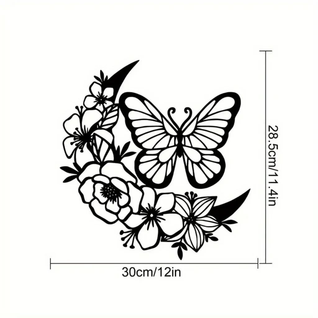 Moon Butterfly Wall Sculpture 31x32CM - Image 2