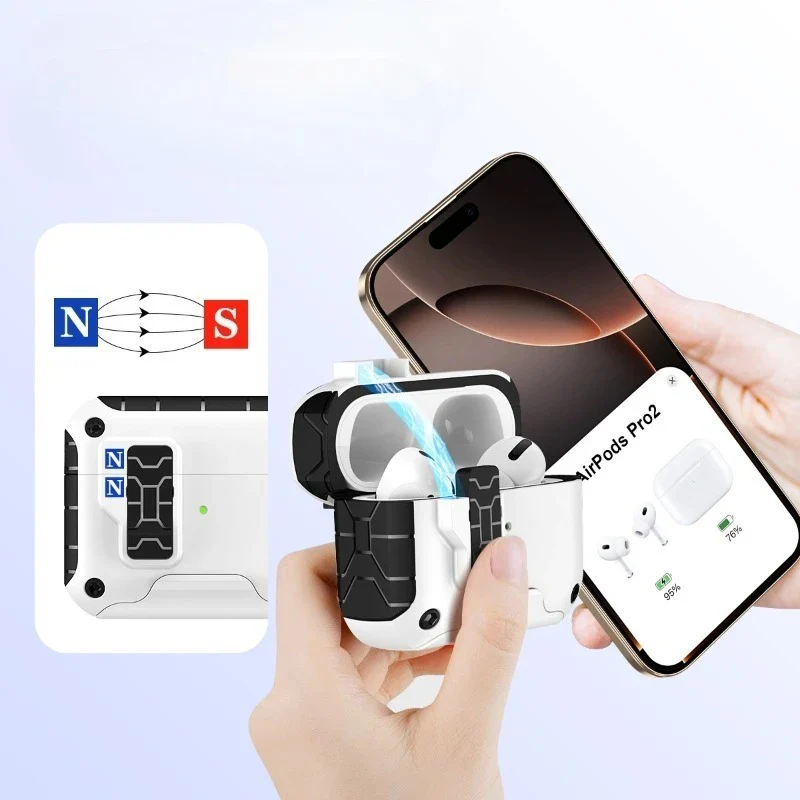 Multi-Functional Earphone Case: Secure Lock Clip for AirPods Pro 2/AirPods 4, Shockproof with Phone Holder - Image 4
