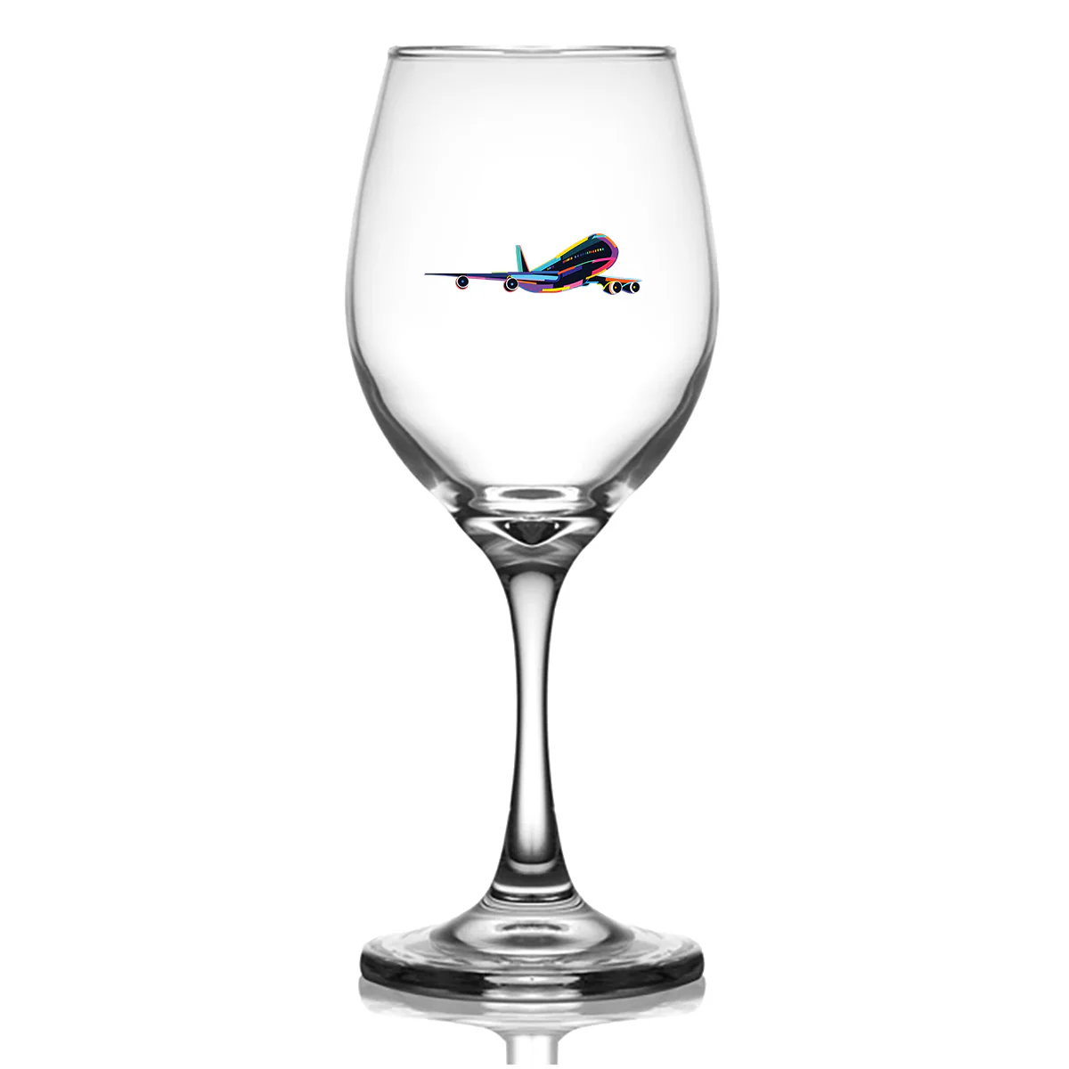 Multicolor Airplane Designed Wine Glasses - Image 2