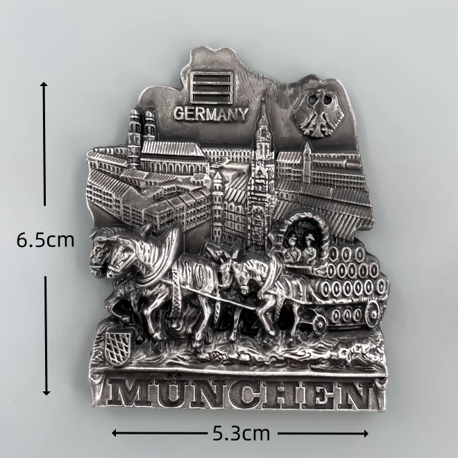 Munich Germany 3D Metal Fridge Magnets