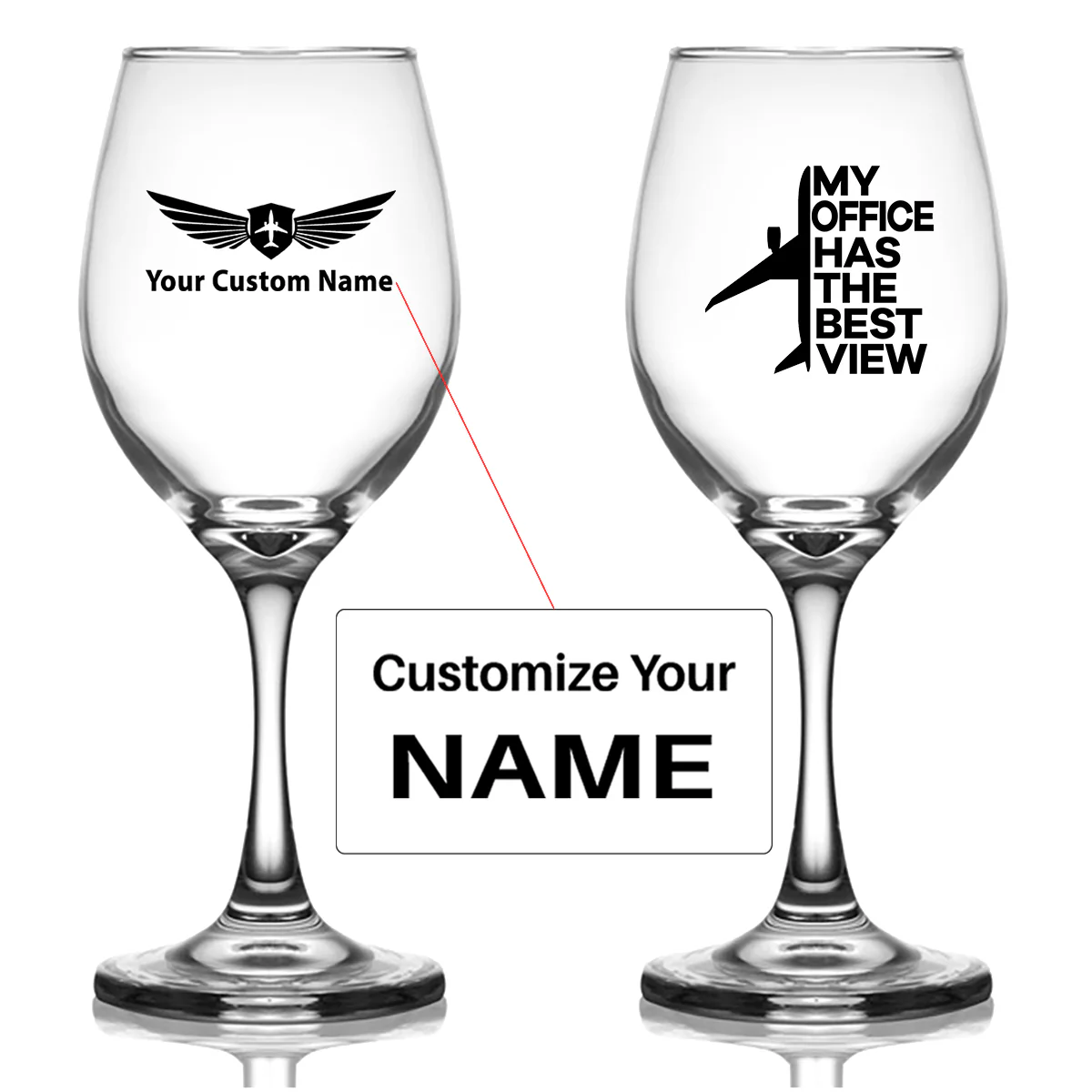 My Office Has The Best View Designed Wine Glasses
