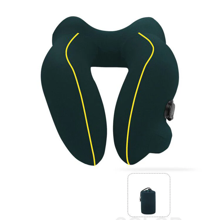 New Flannelette Inflatable U-Shaped Travel Neck Pillow: For Car, Aircraft - Image 11
