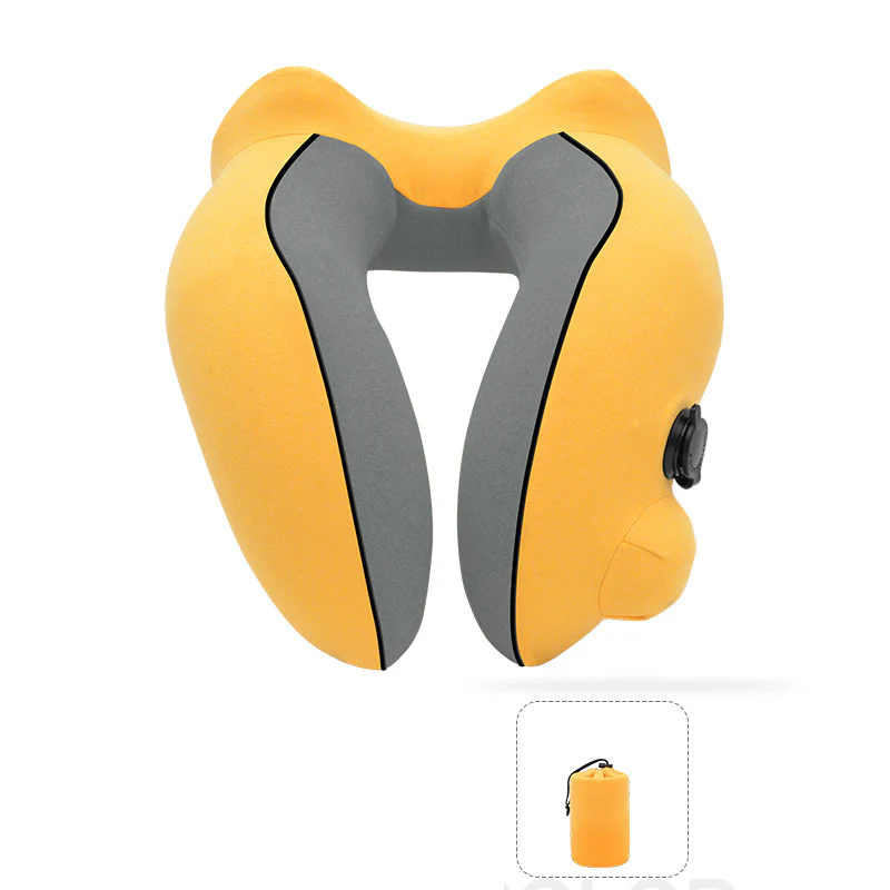 New Flannelette Inflatable U-Shaped Travel Neck Pillow: For Car, Aircraft - Image 5