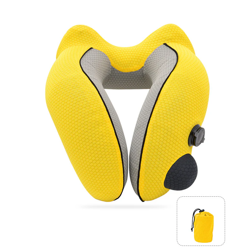 New Flannelette Inflatable U-Shaped Travel Neck Pillow: For Car, Aircraft - Image 6
