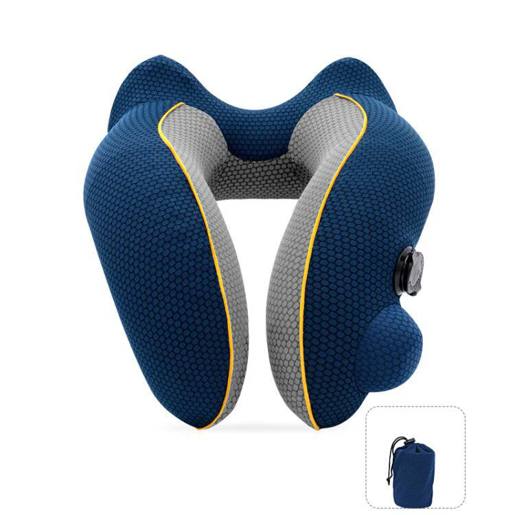 New Flannelette Inflatable U-Shaped Travel Neck Pillow: For Car, Aircraft - Image 8