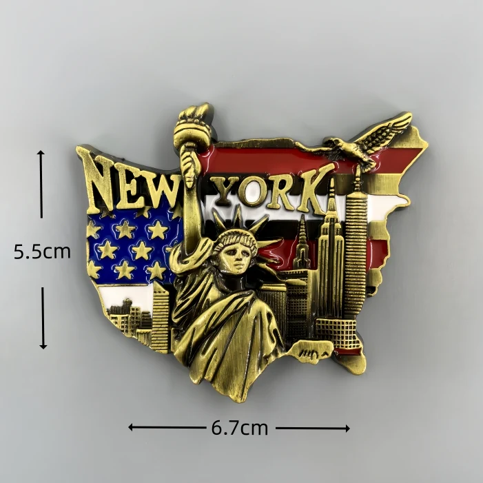 New York Landmark Buildings 3D Metal Fridge Magnets
