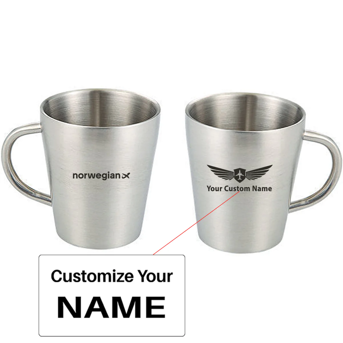 Norwegian Airlines Designed Stainless Steel Coffee Mugs - Image 5