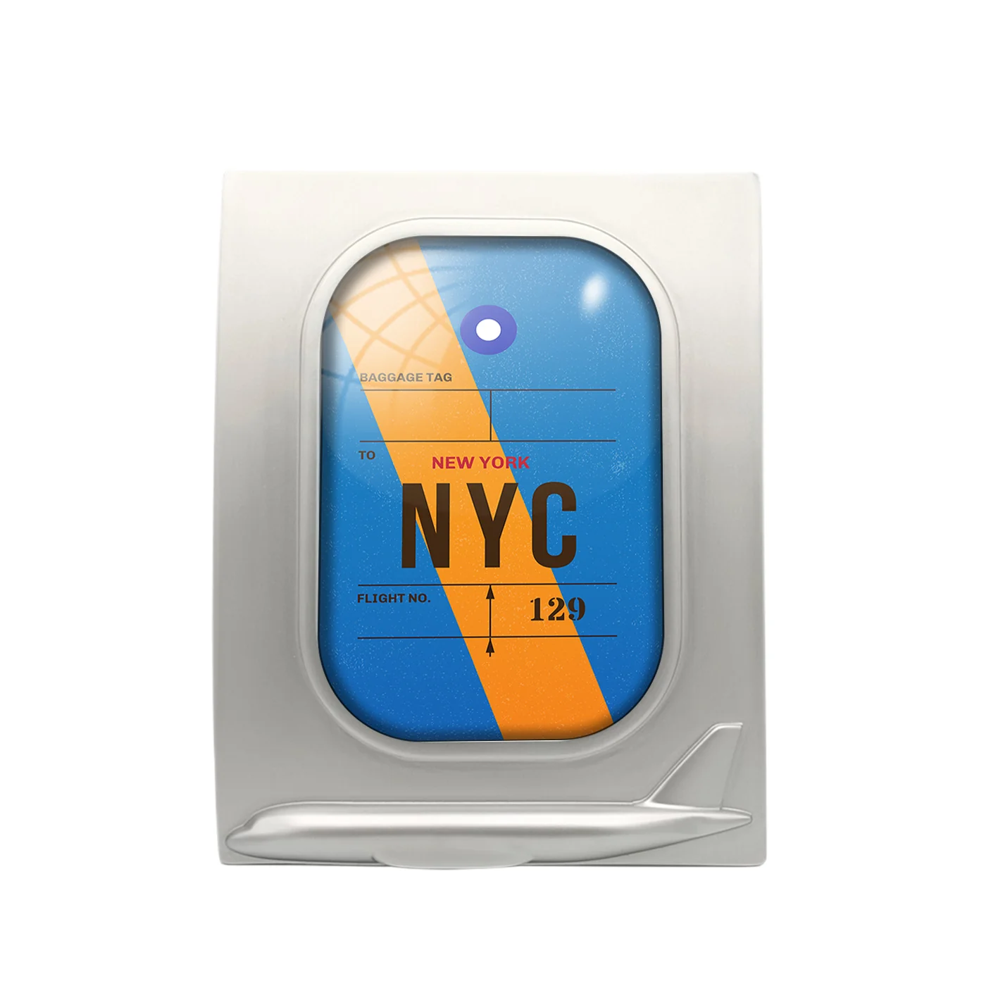 NYC - New York Luggage Tag Designed Airplane Window Photo Frame - Image 2