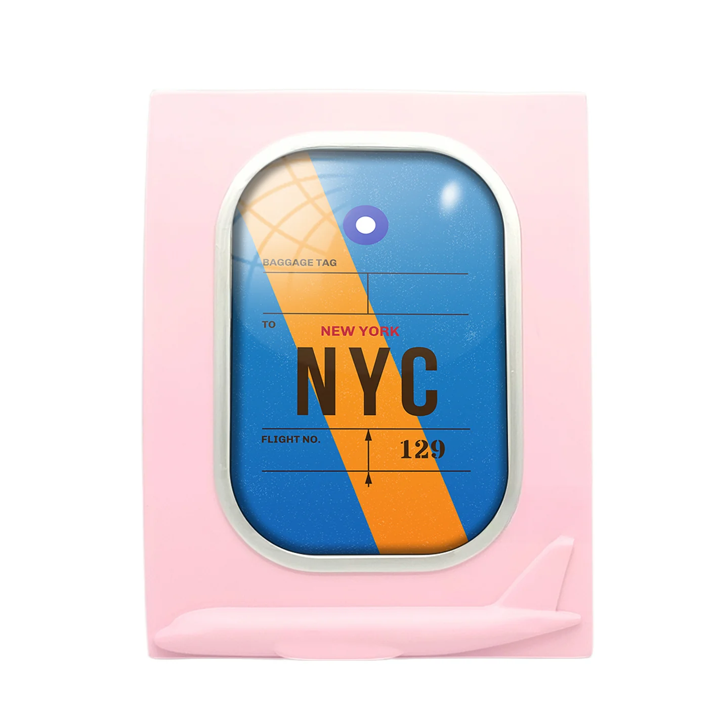 NYC - New York Luggage Tag Designed Airplane Window Photo Frame - Image 3