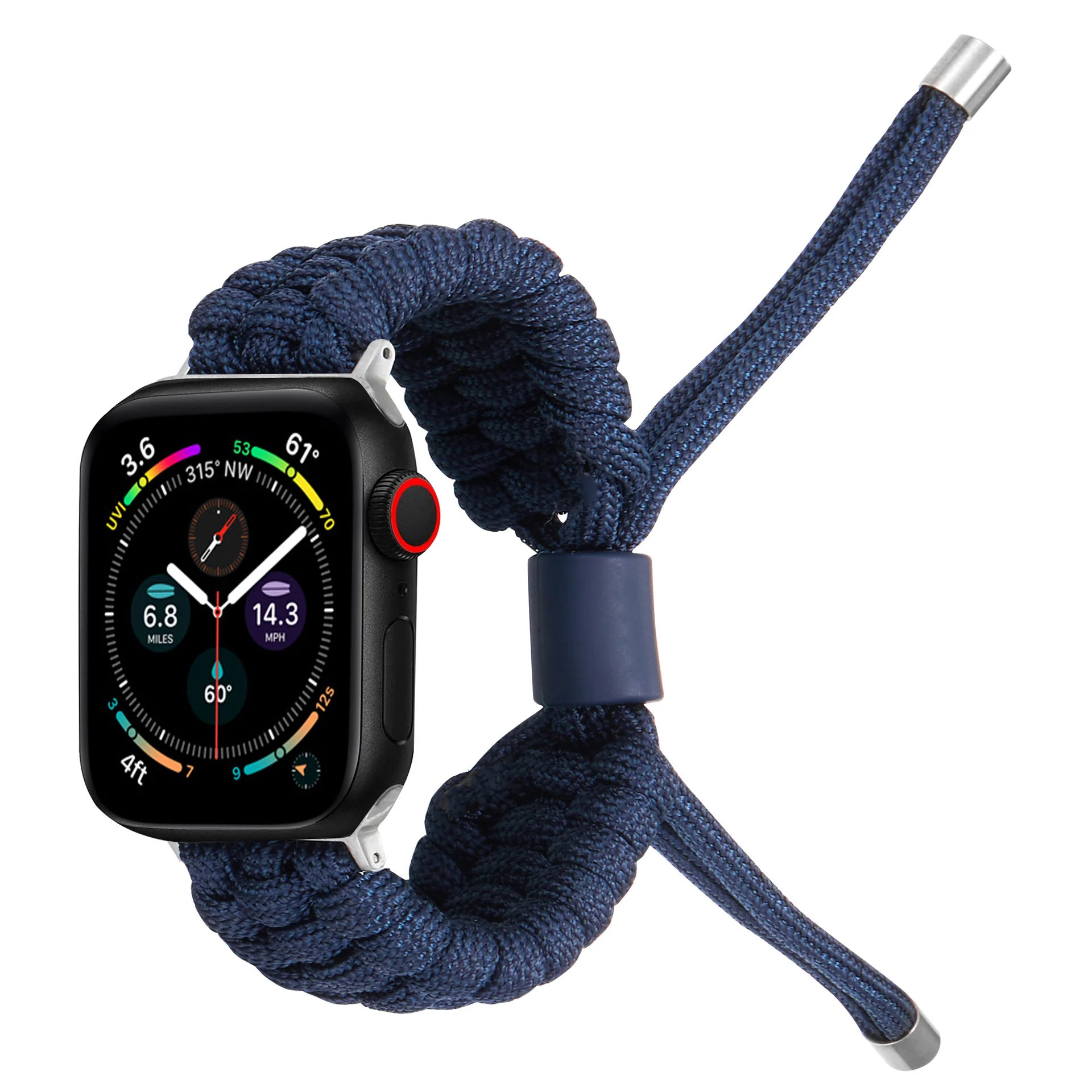 Nylon Screw Nut Umbrella Cord Woven Watchband Outdoor Stretch Adjustment Band for Apple Watch - Image 11