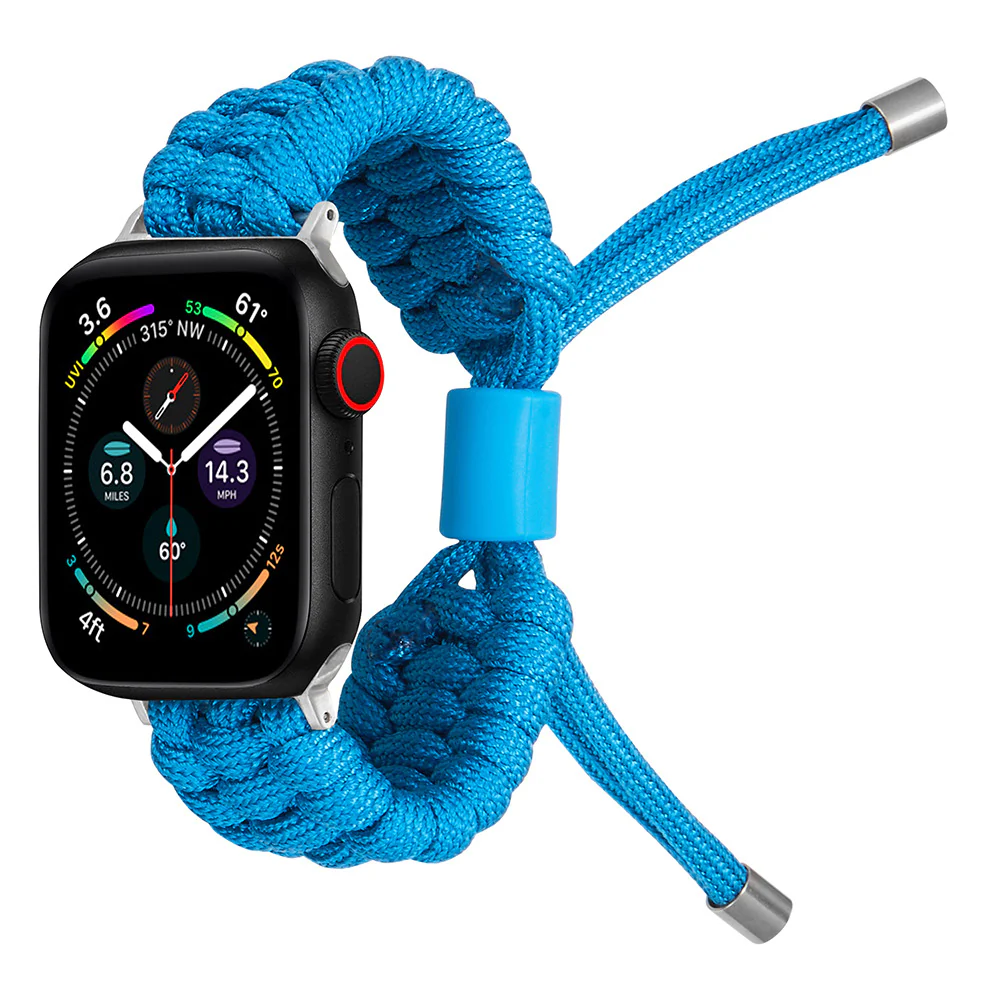 Nylon Screw Nut Umbrella Cord Woven Watchband Outdoor Stretch Adjustment Band for Apple Watch - Image 12