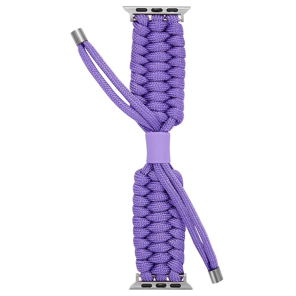 Nylon Screw Nut Umbrella Cord Woven Watchband Outdoor Stretch Adjustment Band for Apple Watch - Image 13